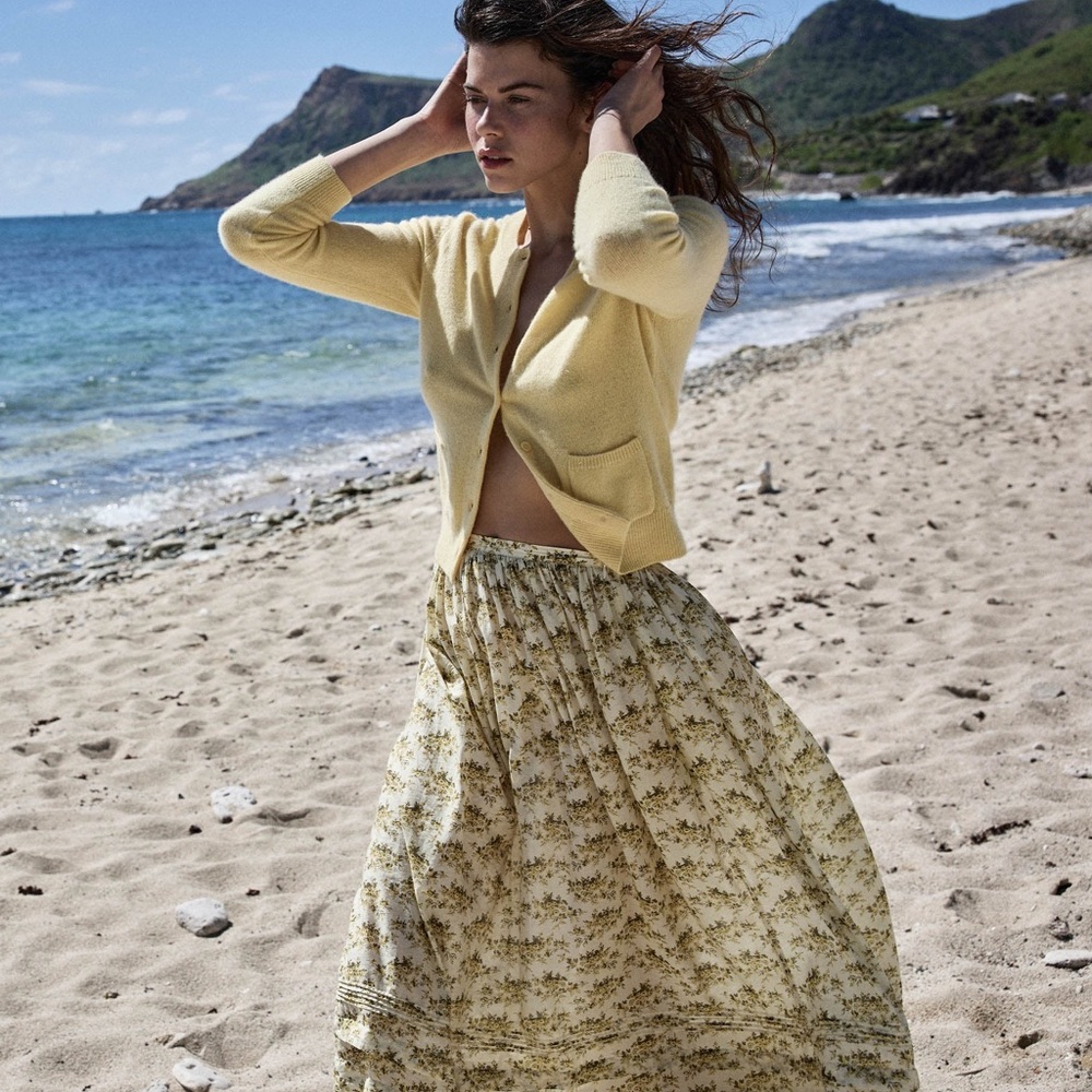 DÔEN NWT Marcie skirt in citron rosier floral - Picture 4 of 16